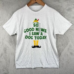 The Shop Indy "I Saw A Dog Today" T-Shirt Unisex‎ L S/S Elf Inspired Holiday NWT